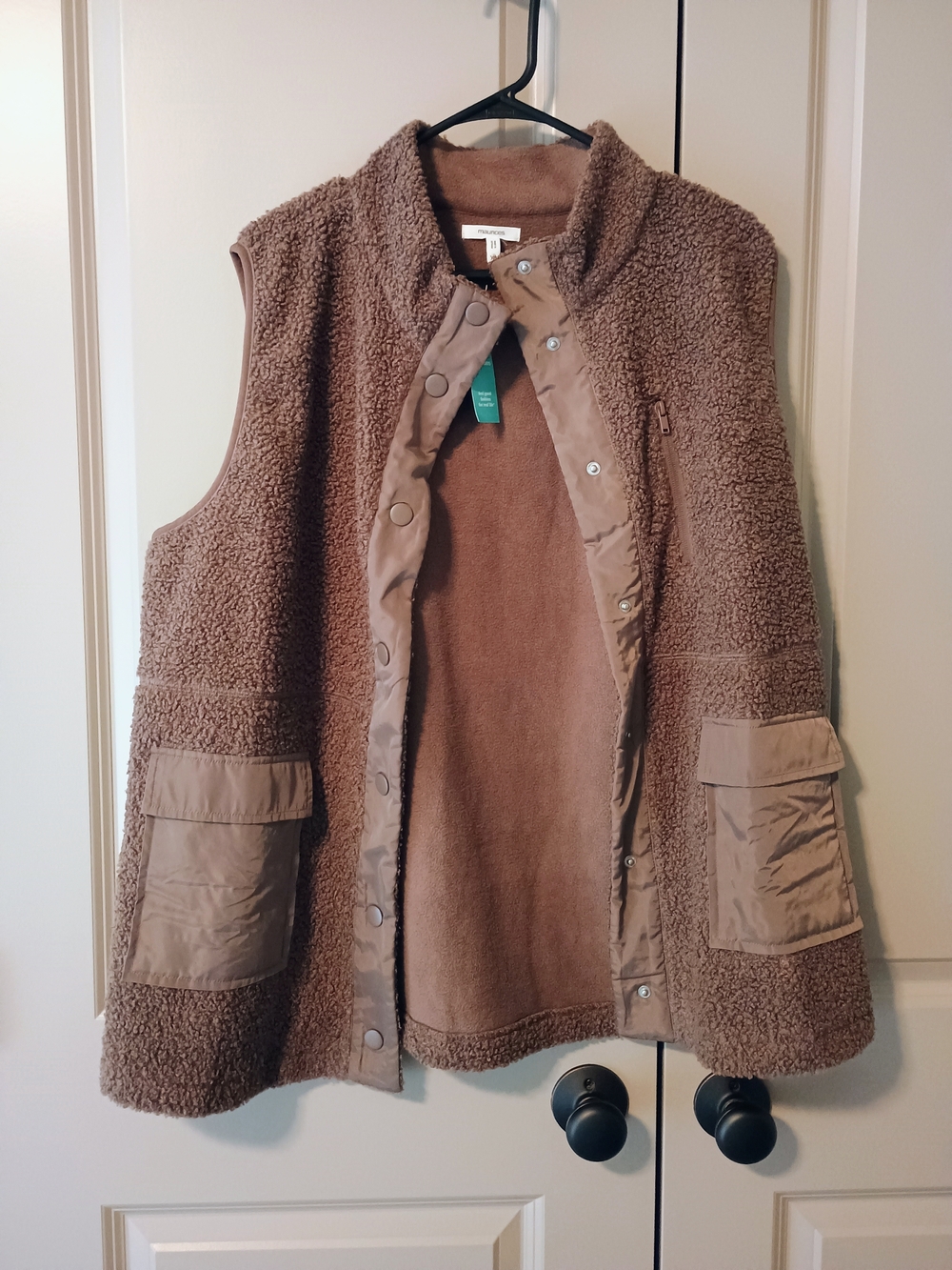 Cozy Sherpa Utility Vest - Brown